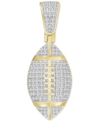 Macy's - Men's Diamond Football Pendant (1/4 ct. t.w.) in 10k Gold