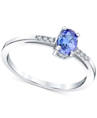Macy's - Tanzanite (1/2 ct. t.w.) & Diamond (1/20 ct. t.w.) Ring in 14k White Gold