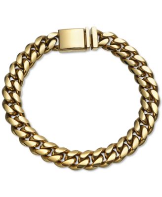 Esquire Men's Jewelry - Cuban Link Bracelet in Gold-Tone Ion-Plated Stainless Steel