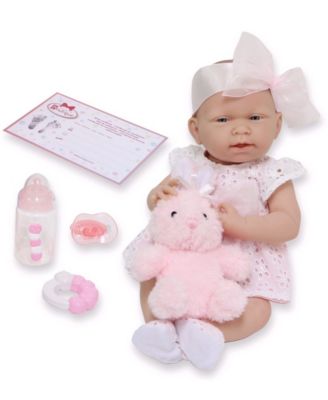 JC TOYS - JC Toys, La Newborn All Vinyl Anatomically Correct Real Girl 15 inch Baby Doll in Pink Knit Outfit and Accessories - For Children 2 Years and older, Designed by Berenguer.