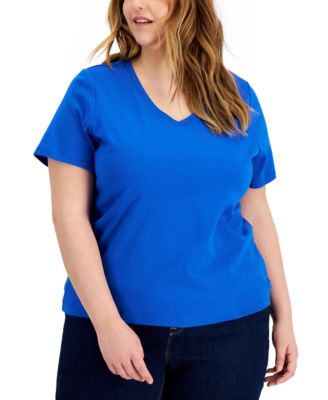 Tommy Hilfiger - Plus Size V-Neck Flag T-Shirt