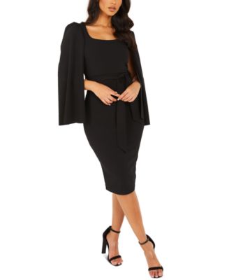 QUIZ - Juniors' Cape-Sleeve Midi Dress