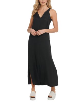 DKNY - Linen V-Neck Maxi Dress