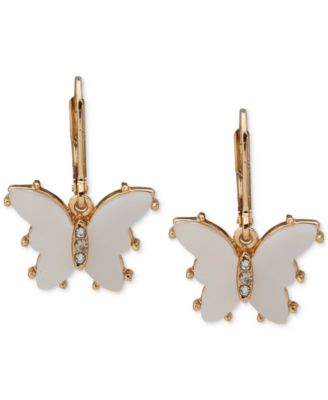 lonna & lilly - Gold-Tone Pav&eacute; & Stone Butterfly Drop Earrings