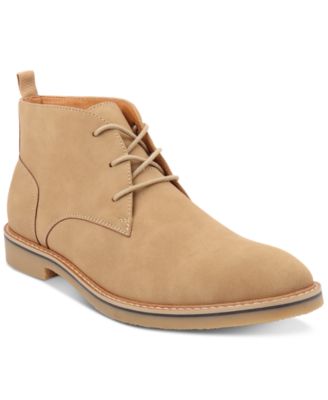 Alfani - Men's Faux-Leather Lace-Up Chukka Boots
