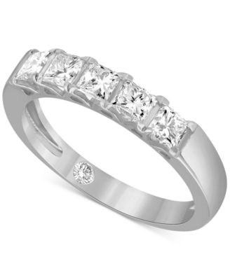 Macy's - Diamond Princess Five Stone Band (1 ct. t.w.) in 14k White Gold
