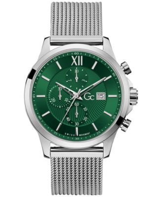 GUESS - Men's Swiss Chronograph Stainless Steel Mesh Bracelet Watch 44mm