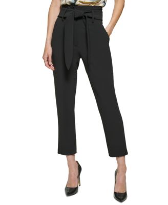 DKNY - Women's Tie-Waist High-Rise Straigh-Fit Pants