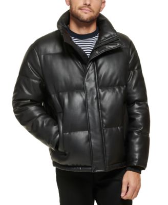 Calvin Klein - Men's Faux Leather Puffer Jacket