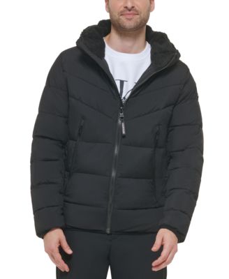 Calvin Klein - Men's Stretch Chevron Hooded Jacket