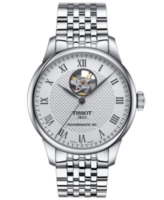 Tissot - Women's Swiss Automatic Le Locle Powermatic 80 Open Heart Stainless Steel Bracelet Watch 39mm