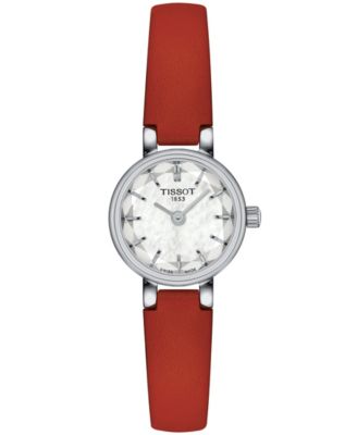 Tissot - Women's Swiss Lovely Red Leather Strap Watch 20mm