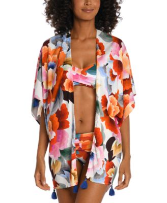 La Blanca - Women's Floral Rhythm Printed Kimono Cover-Up