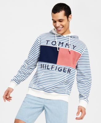 Tommy Hilfiger - Men's Big & Tall Nautical Stripe Quinn Hooded Sweatshirt