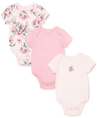 Little Me - Baby Girls 3-Pk. Short-Sleeve Bodysuits