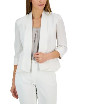 Kasper - Women's Draped-Neck 3/4-Sleeve Cardigan Jacket