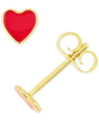 Macy's - Heart Stud Earrings in Sterling Silver or 14k Gold over Sterling Silver