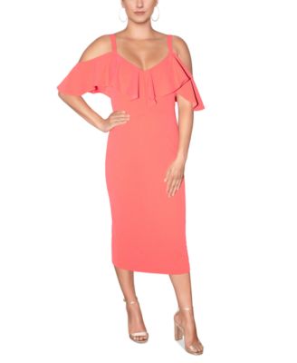 RACHEL Rachel Roy - Off The Shoulder V-Neck Ruffle Dress