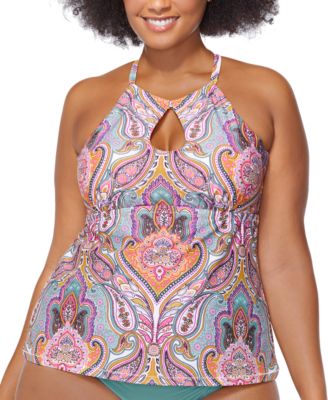 Raisins Curve - Plus Size Rosalie Keyhole Tankini Swim Top