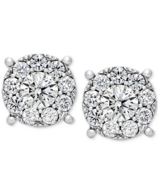 Macy's - Diamond Cluster Stud Earrings (1/2 ct. t.w.) in 14k White Gold