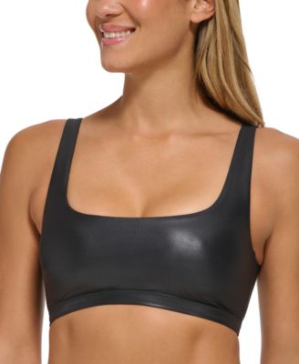 DKNY - Women's Square-Neck Pullover Shimmer Bikini Top