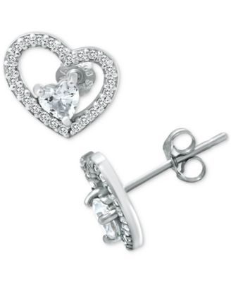 Giani Bernini - Cubic Zirconia Heart Stud Earrings