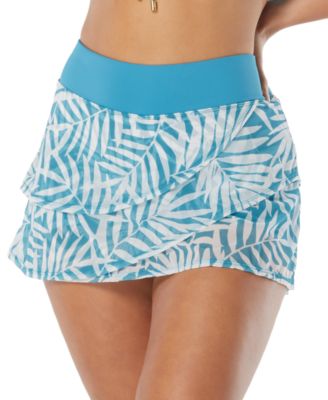 Coco Reef - Women's Palm-Print Mesh Layered Swim Skort
