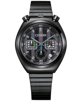 Citizen - Men's Chronograph Star Wars Darth Vader Black-Tone Stainless Steel Bracelet Watch 38mm