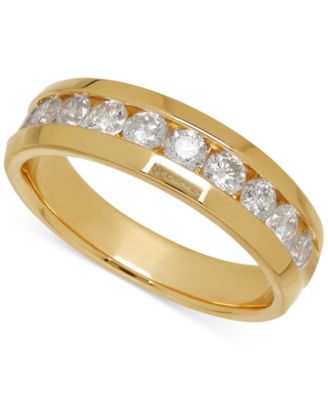 Macy's - Men's Diamond Band (1 ct. t.w.) in 14k White Gold or 14k Yellow Gold