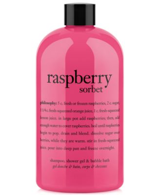 philosophy - raspberry sorbet ultra rich 3-in-1 shampoo, body wash, and bubble bath, 16oz.