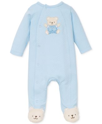 Little Me - Baby Boys' Blue Bear Coverall