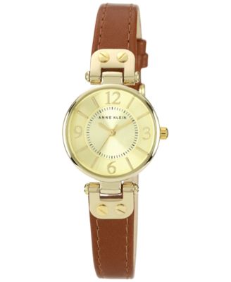 Anne Klein - Watch, Women's Brown Leather Strap 10-9442CHHY
