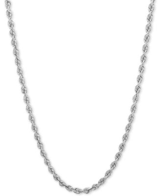 Italian Gold - Rope Chain Necklace in 14k White Gold