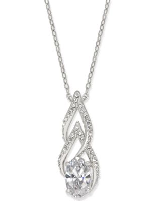 Eliot Danori - Silver-Tone Cubic Zirconia Pendant Necklace