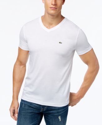 Lacoste - Men's  Classic V-Neck Soft Pima Cotton Tee Shirt