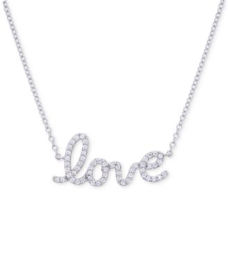 Wrapped - Diamond Love Pendant Necklace (1/6 ct. t.w.) in 14k White Gold