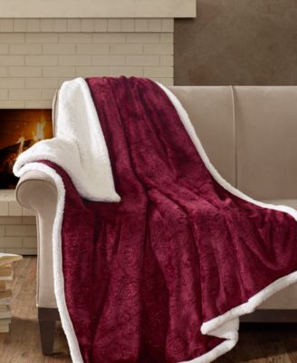 Madison Park - Elma Oversized Reversible 60" x 70" Embossed Plush to Berber Throw