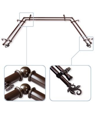 Rod Desyne - Delilah 13/16" Bay Window Double Curtain Rod 78"-144"