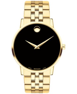 Movado - Men's Swiss Museum Classic Gold-Tone PVD Stainless Steel Bracelet Watch 40mm