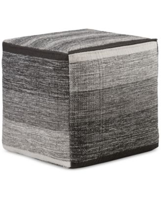 Simpli Home - Wenson Cube Pouf, Quick Ship