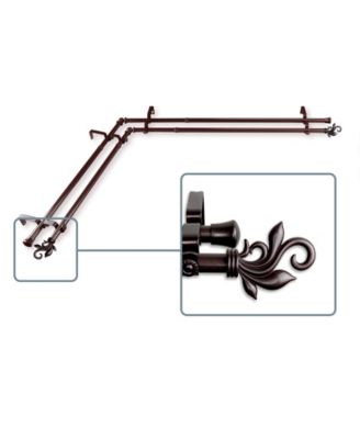 Rod Desyne - Delilah Double Corner Curtain Rod 13or16 inch dia 48-84 inch - Cocoa