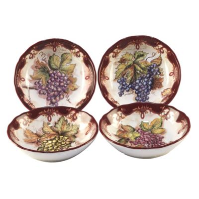 Certified International - Vintners Journal 4-Pc. Soup/Pasta Bowl