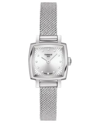 Tissot - Women's Swiss T-Lady Lovely Diamond Accent Stainless Steel Mesh Bracelet Watch 20mm