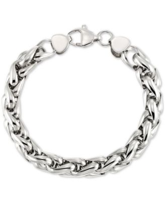 LEGACY for MEN by Simone I. Smith - Interlocking Oval Link Bracelet in Stainless Steel