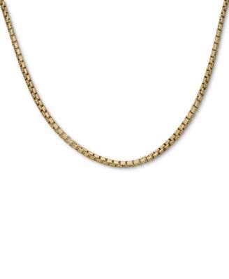 Italian Gold - Box Link 24" Chain Necklace in 14k Gold-Plated Sterling Silver