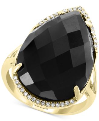 EFFY Collection - Onyx (22 x 15mm) & Diamond (1/10 ct. t.w.) Statement Ring in 14k Gold