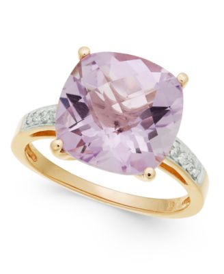 Macy's - Pink Amethyst (6-1/10 ct. t.w.) & Diamond (1/10 ct. t.w.) Ring in 14k Rose Gold