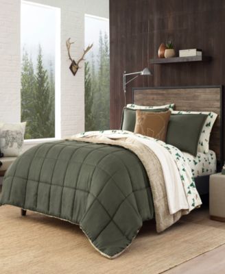 Eddie Bauer - Sherwood Dark Green Comforter Set, Full/Queen
