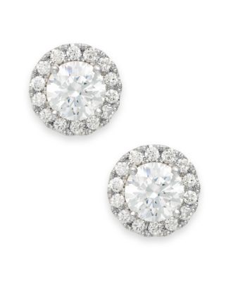 Macy's - Diamond Round Halo Stud Earrings in 14k White Gold (1/3-1 ct. t.w.)