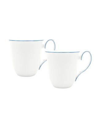 Twig New York - Amelie Royal Blue Rim Set of Two Mugs